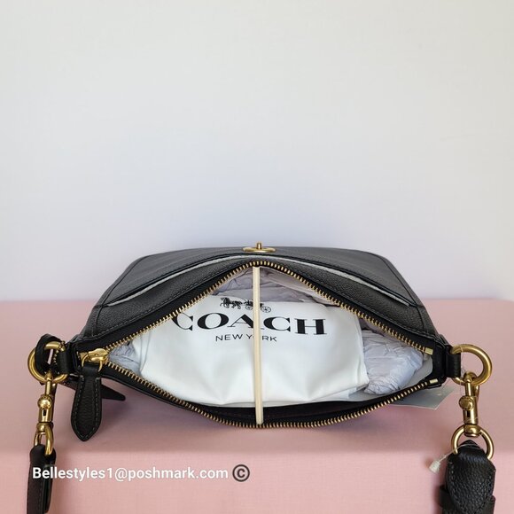 COACH Chaise Pebbled Leather Crossbody Bag- Black color 🎈$238. - Picture 12 of 16